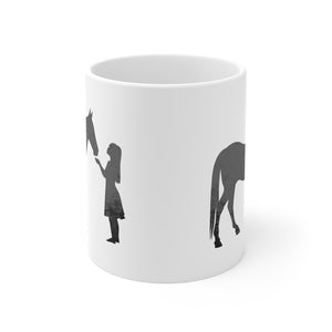 Girl with Horse Silhouette Mug 11oz