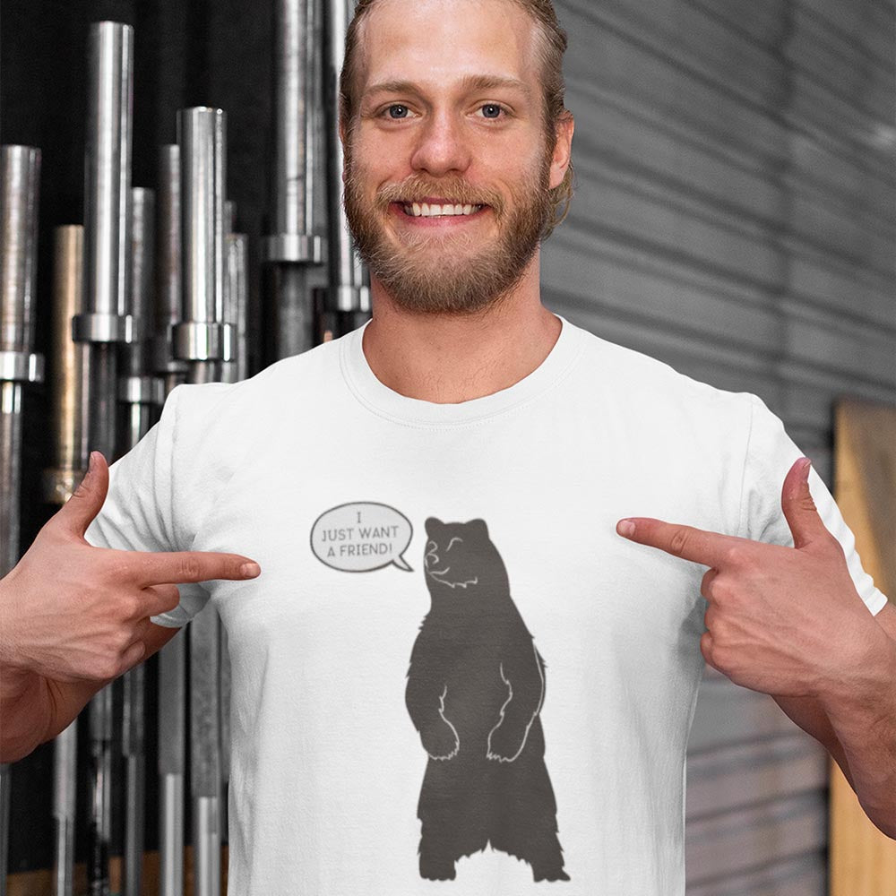 Bear T-Shirt | Bear Wants a Friend |  Bear Art | Unisex Graphic T Shirt