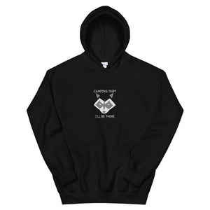 black camping raccoon hoodie