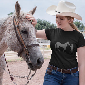 Horse with Little Girl - Horse Shirt - Unisex Graphic T Shirt
