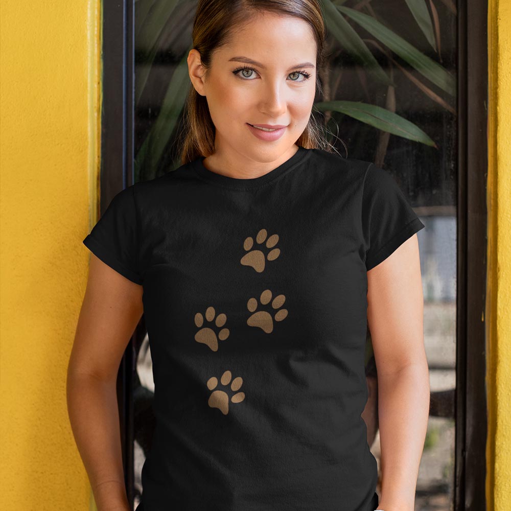 Paw Prints T-Shirt – Love Is A Four-Legged Word – Graphic T-Shirt