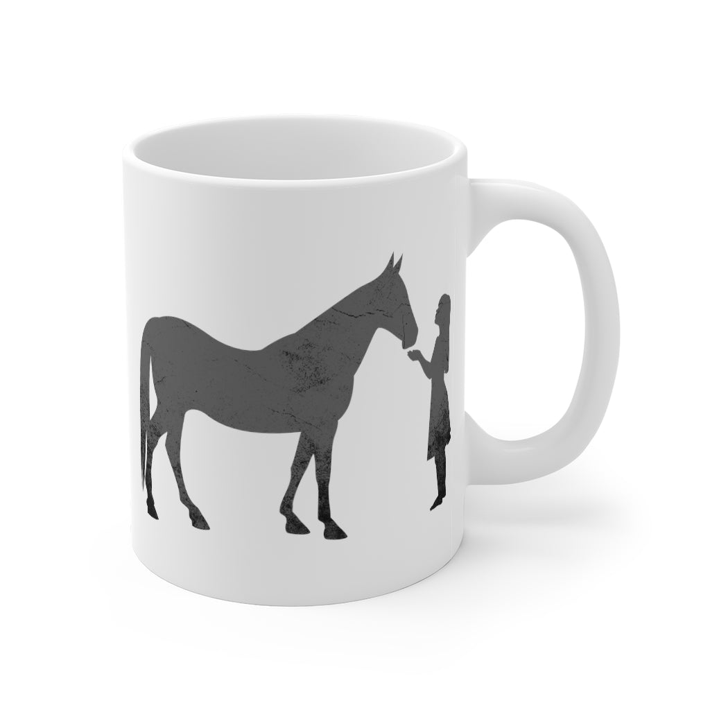 Girl with Horse Silhouette Mug 11oz