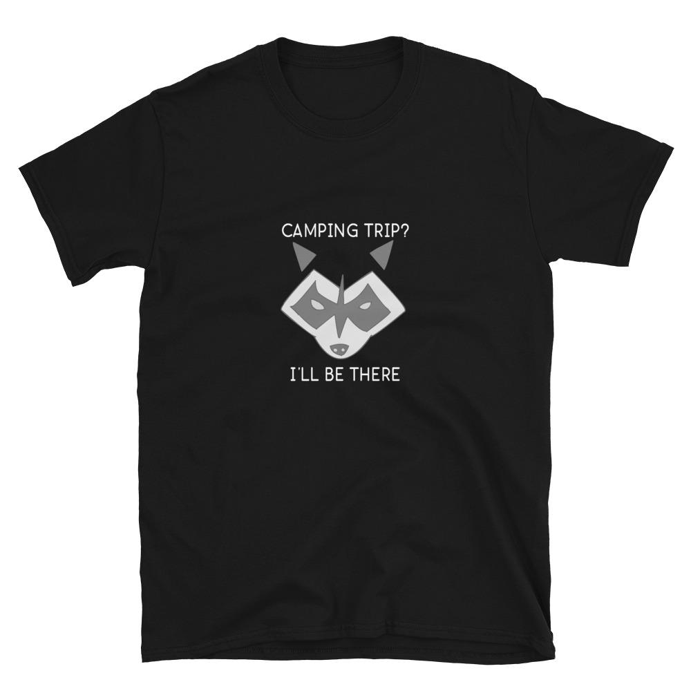 black camping raccoon shirt