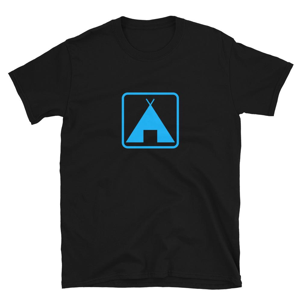 black camping sign shirt