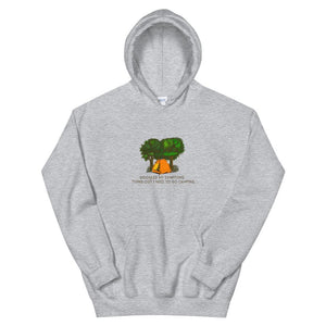 grey camping hoodie
