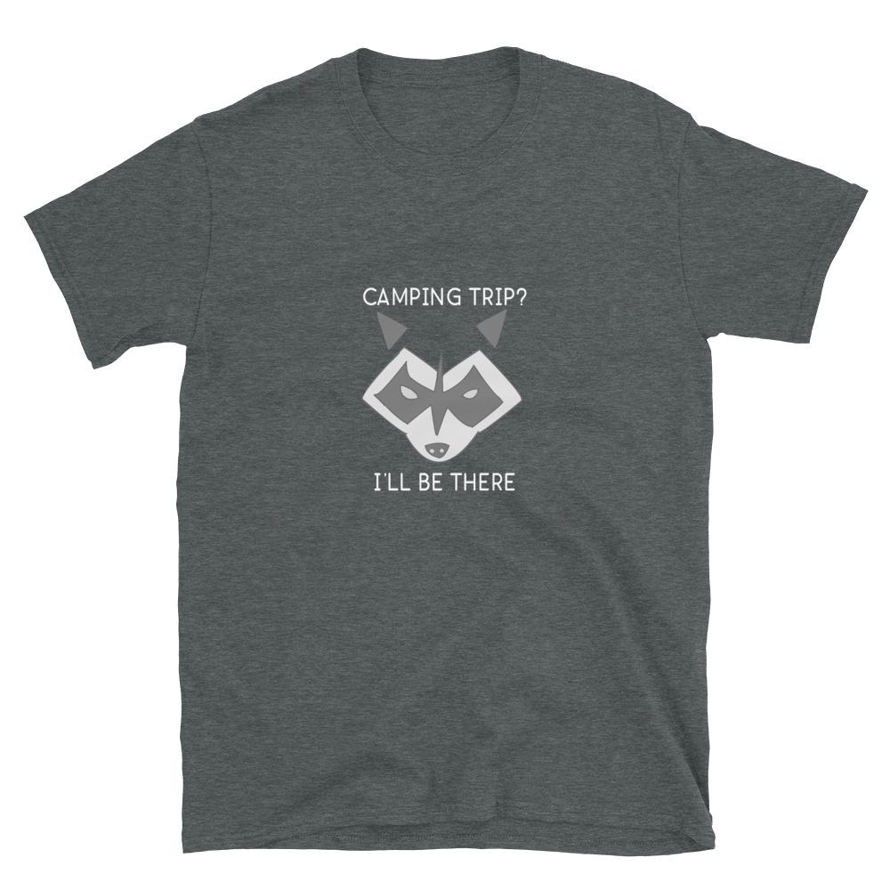 dark heather camping raccoon shirt