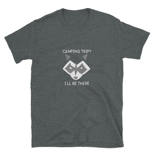dark heather camping raccoon shirt