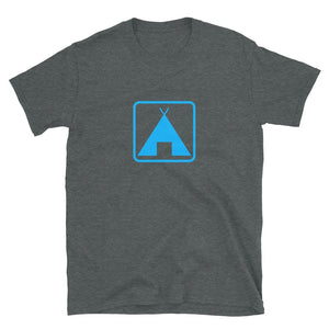 dark heather camping sign shirt