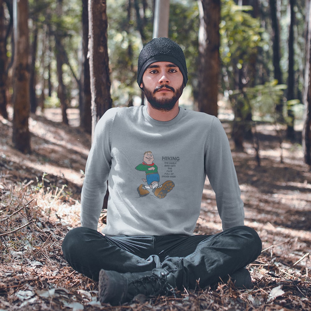 man wearing early bird sweatshirt
