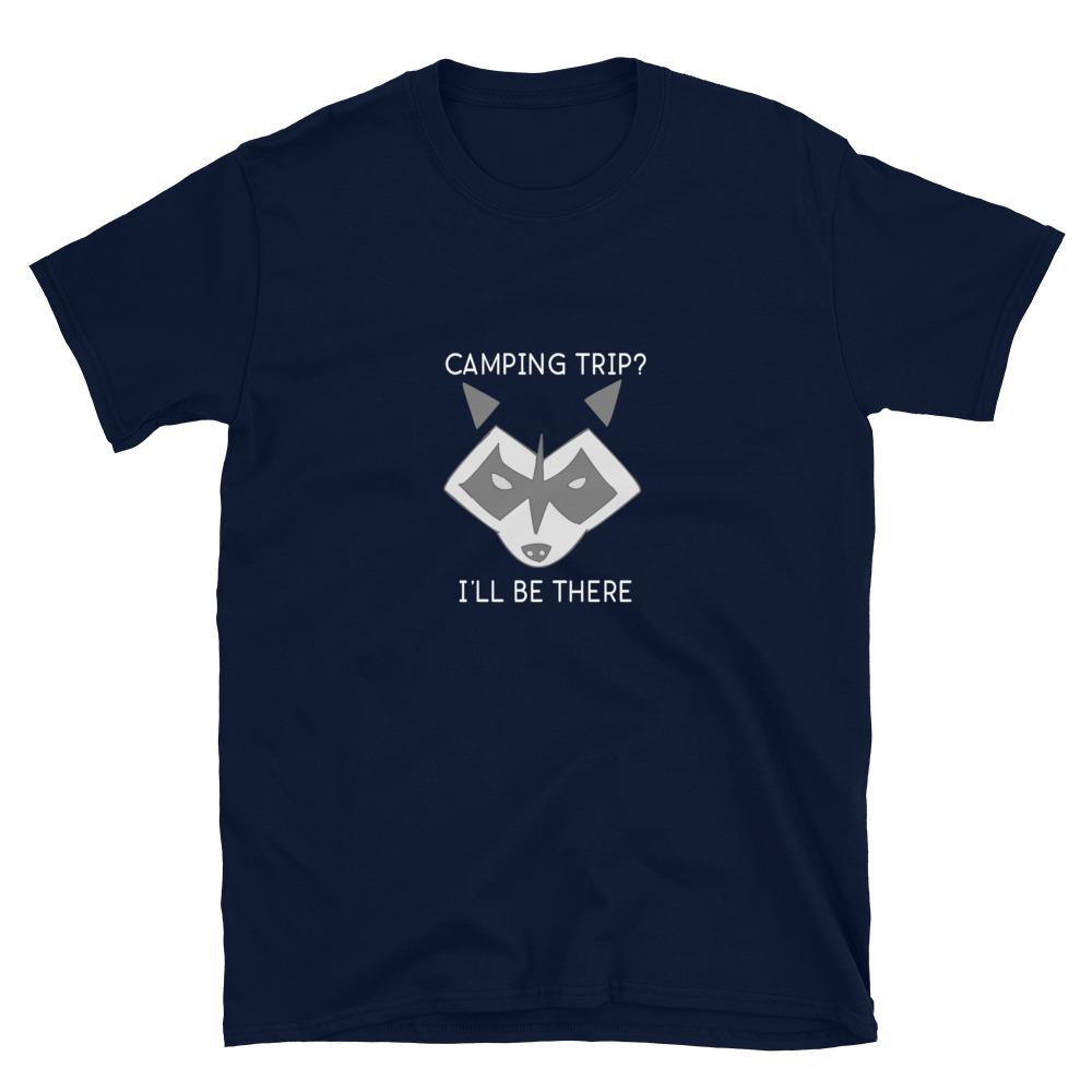 navy camping raccoon shirt