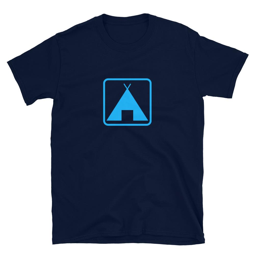 navy camping sign shirt