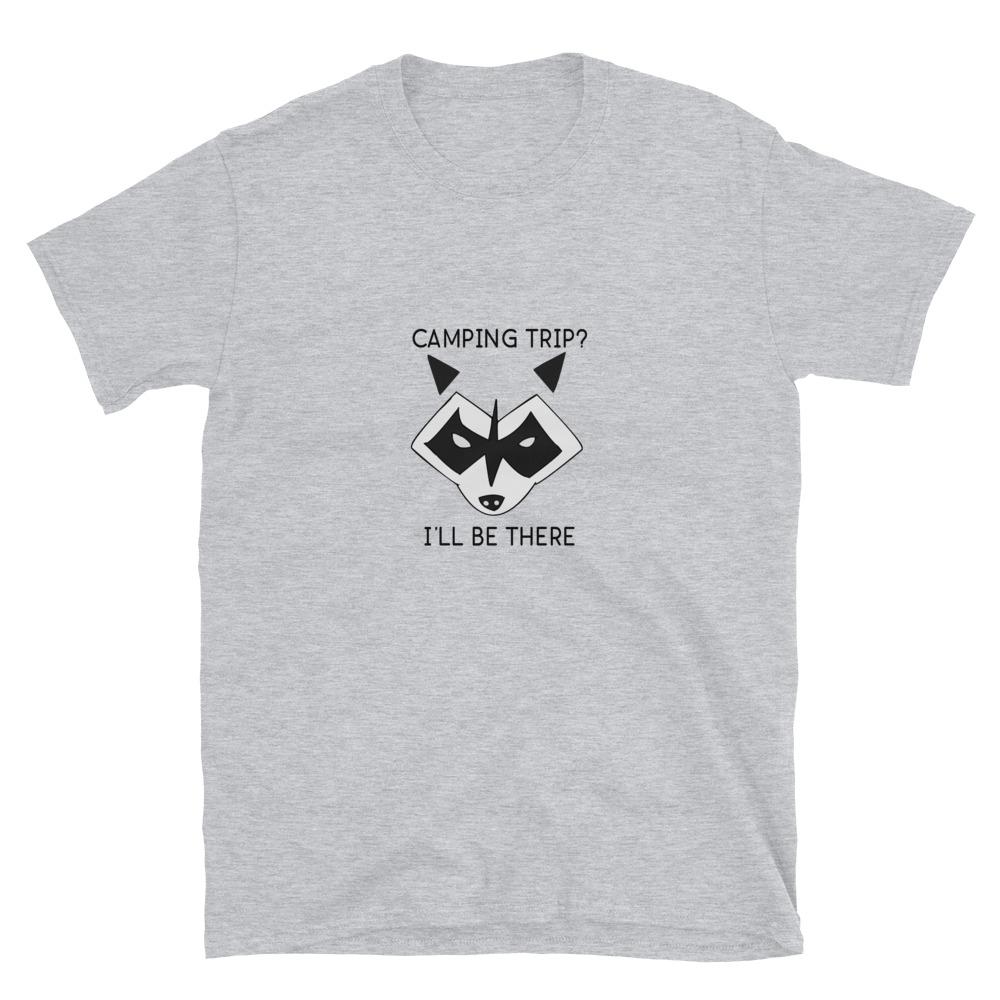 sport grey camping raccoon shirt