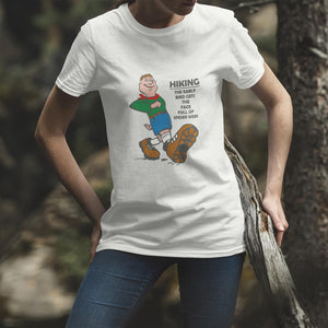 woman wearing early bird t-shirt