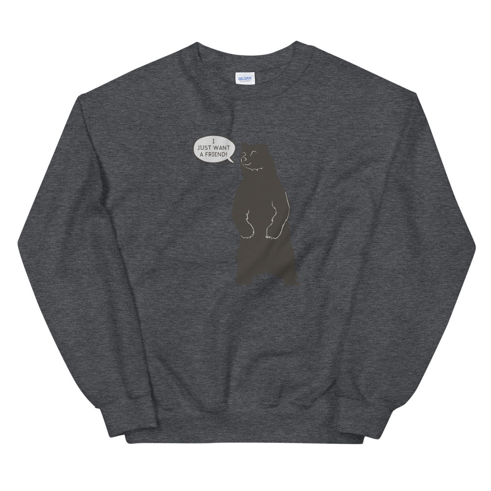 Bear Wants a Friend Unisex Graphic Sweatshirt