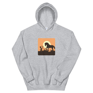 Girl & Her Horse At Sunset - Unisex Graphic Hoodie