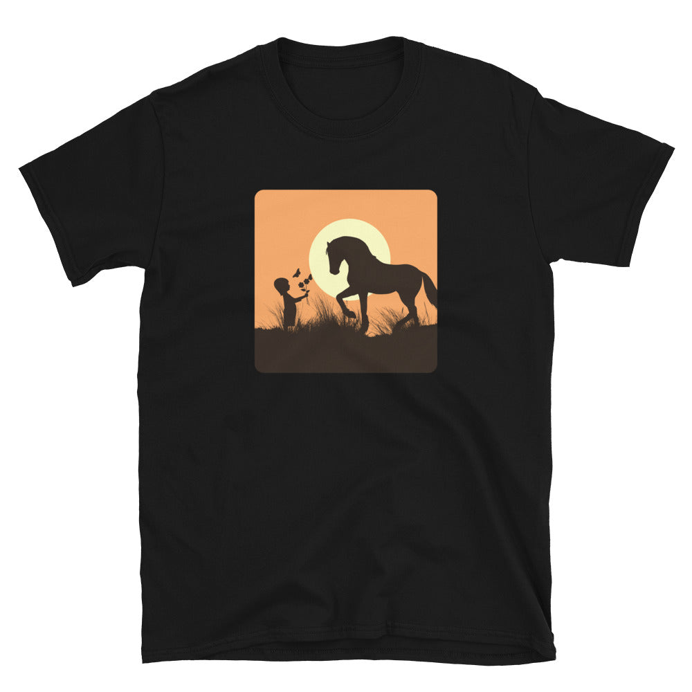 Horse and Girl T-Shirt – Girl with Flowers – Graphic T-Shirt