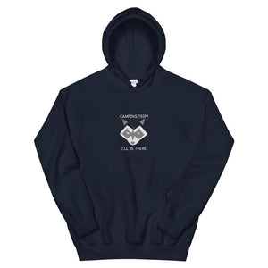 navy camping raccoon hoodie