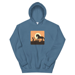 Girl & Her Horse At Sunset - Unisex Graphic Hoodie