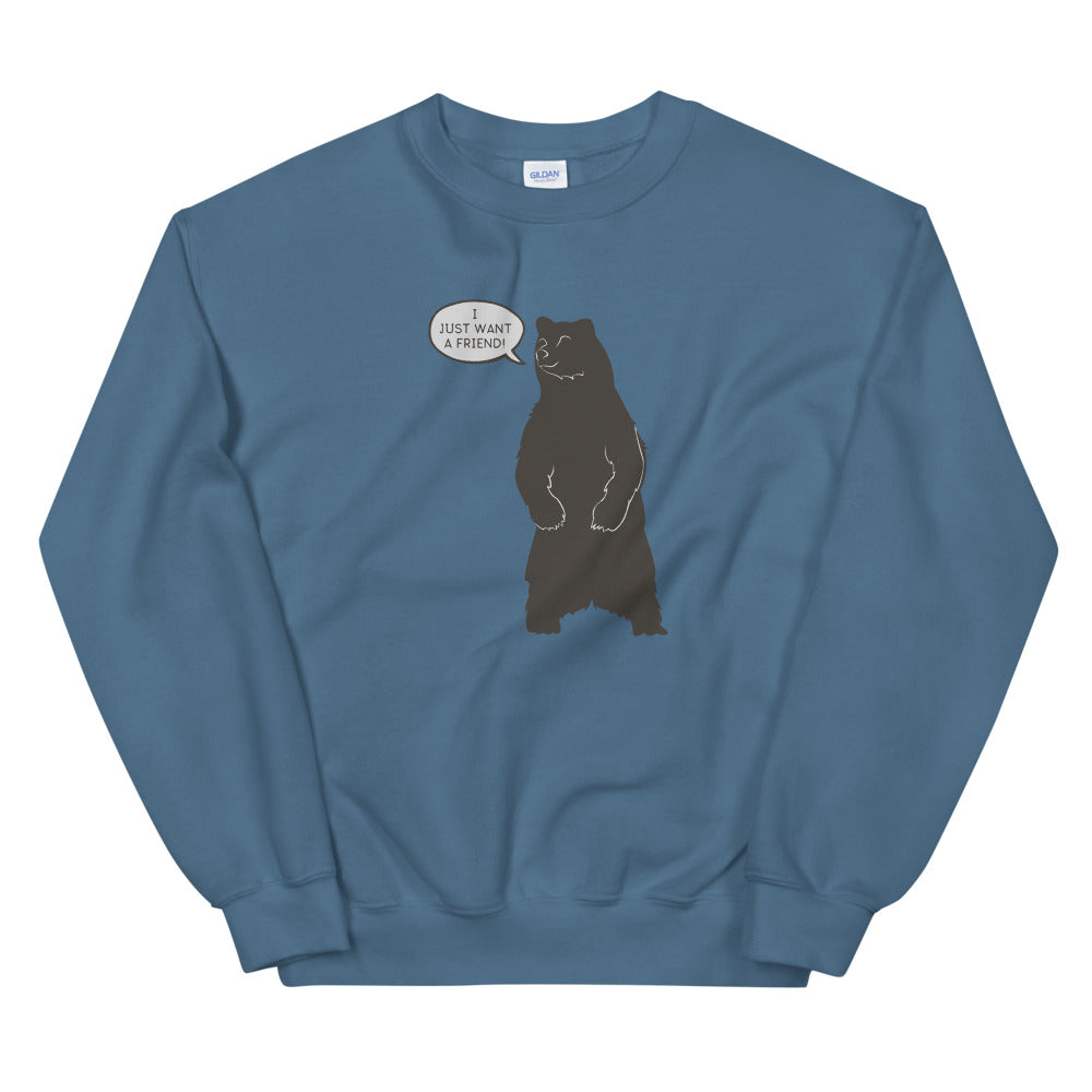 Bear Wants a Friend Unisex Graphic Sweatshirt