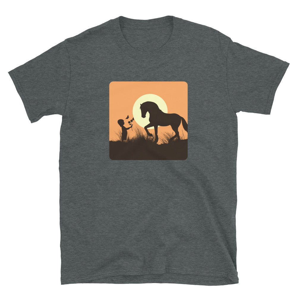 Horse and Girl T-Shirt – Girl with Flowers – Graphic T-Shirt