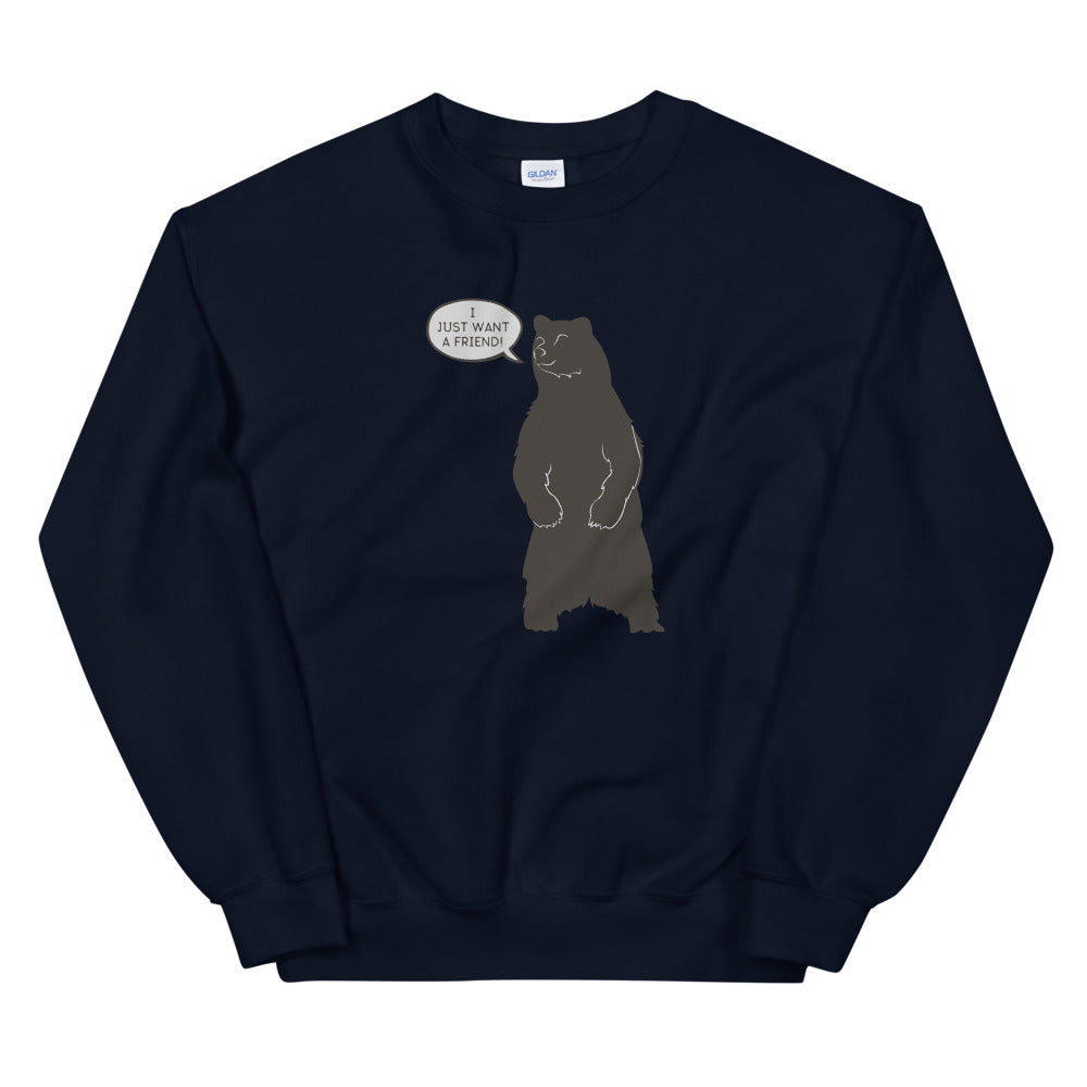 Bear Wants a Friend Unisex Graphic Sweatshirt